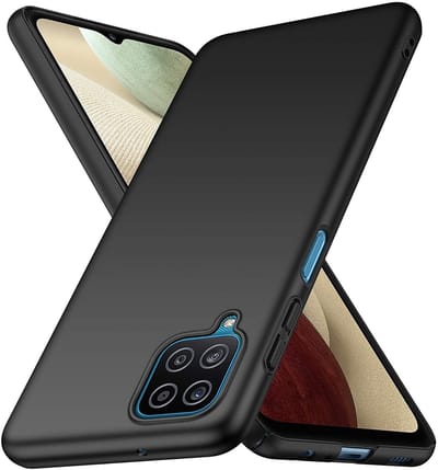 Color Backcover Hoesje Geschikt Voor Samsung Galaxy A12 hoesje - Zwart - Galaxy A12 TPU siliconen hoesje