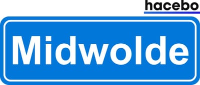 Hacebo - Plaatsnaam Sticker - 29x10 CM - Midwolde sticker - Verkeersborden sticker - grappige cadeaus - Midwolde