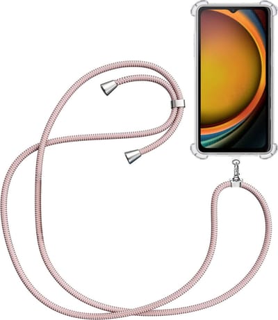 Telefoonkoord + Hoesje Geschikt voor Samsung Galaxy Xcover 7 - Lengte Verstelbaar - Telefoonketting - Shock Proof Case - Rose
