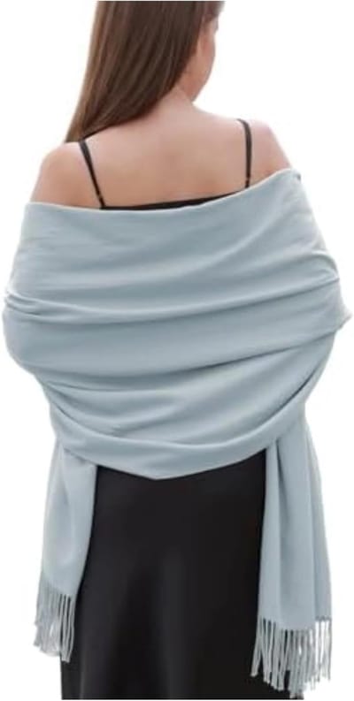 Dames Sjaal - Omslagdoek Pashmina - Bruiloft Feest - Zacht Kasjmier Gevoel - 200x70cm - Lichtblauw