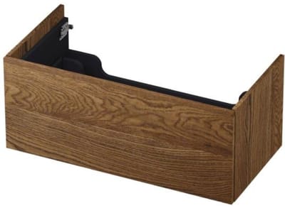 INK - Onderkast 1 Lade Push 2 Open Bestaande Uit - 900x450x376 Mm - Massief Eiken Chocolate