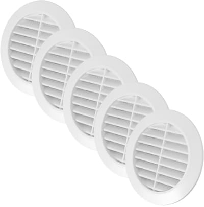 5 Stuks 80 mm Ventilatieafdekking met Insectenbescherming voor Badkamer en Keuken