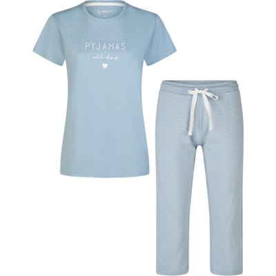 By Louise Dames capri pyjama set driekwart broek gestreept
