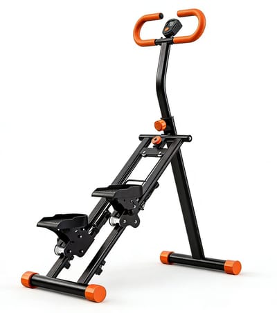 BlockFit® Stepper - Home Gym Stair Stepper - Sport Apparatuur voor Thuis - Fitness Stepapparaat - Inklapbaar - LCD Display - Hoogte Verstelbaar - Antislip - Oranje