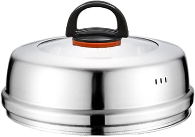 Pannendeksel Universeel - Koekenpan Deksel - Koken en Sudderen - Met Stoomafvoer - 30 cm - Zwart