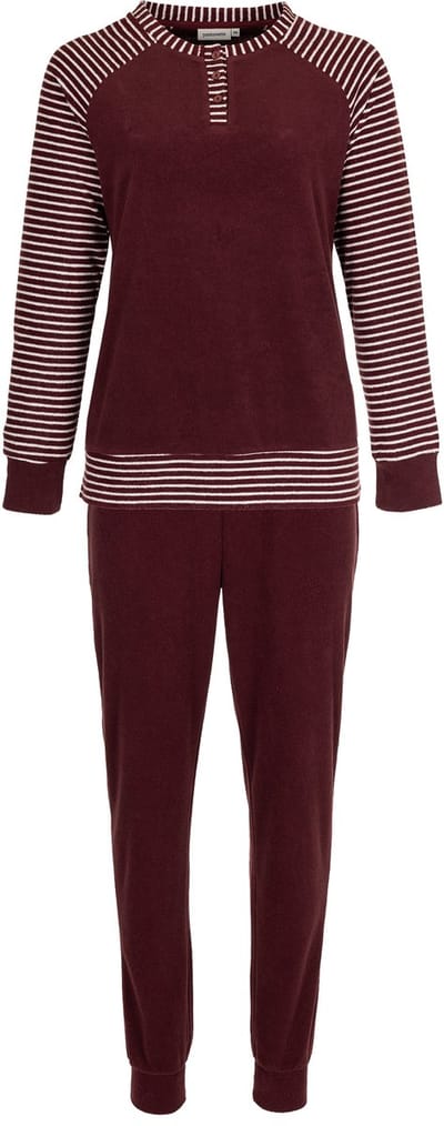Pastunette Pyjamaset - Katoen/Polyester - Badstof - Bordeaux - Maat 38