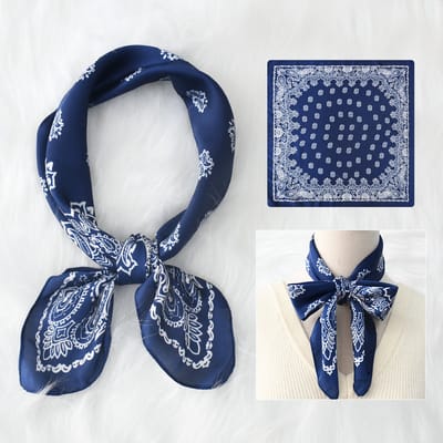 Dames Sjaal - Sjaals - Stola - Vierkante doek - Elegant Stijlvol Dames haar sjaal - Satijn zijde - Hals sjaaltje - Sjaaltje Satijn - Neksjaaltje - Omslagdoek Modesjaals - Neksjaal - Dames Halsdoek -Dame -17，70*70CM