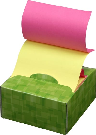 Stick'n Z-Notes Memokubus - 76x76mm - Geel - Magenta - 200 memoblaadjes