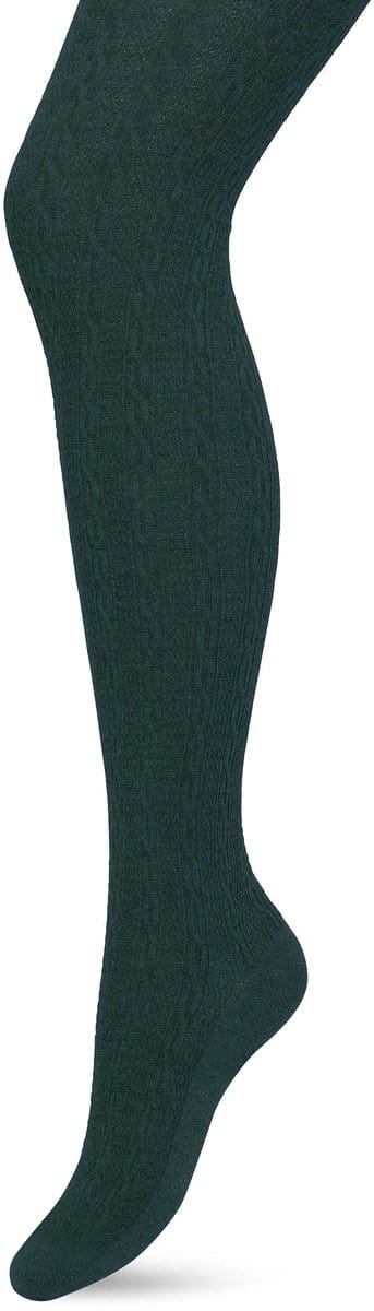 Bonnie Doon Bio Kabel Maillot Dames Donker Groen maat S/M - Ingebreid Kabel patroon - Biologisch Katoen - Uitstekend draagcomfort - Classic Cable Tights - OEKO-TEX - Gladde Naden - Klassiek - Donkergroen - Trekking Green - BP211903.380