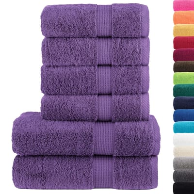 vidaXL - 6-delige - Handdoekenset - SOLUND - 600 - g/m² - paars
