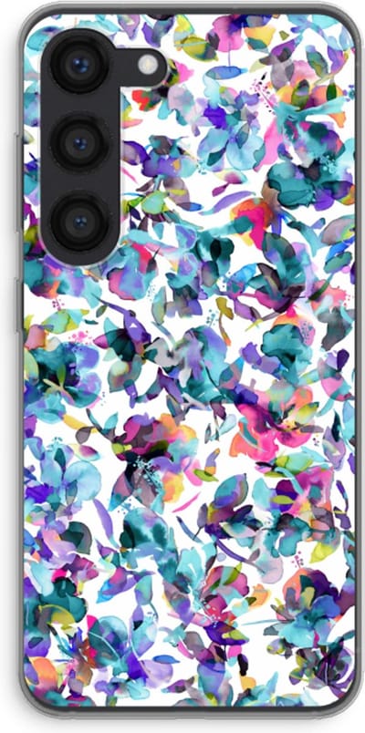 Hoesje geschikt voor Samsung Galaxy S23 hoesje - Hibiscus Flowers - Soft Cover Telefoonhoesje - Bescherming aan alle Kanten en Schermrand