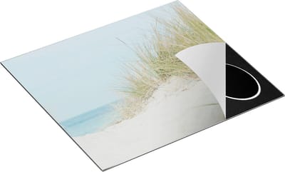 Chefcare Inductie Beschermer Duinplanten met Zand en Zee - Duinen - 60x50 cm - Afdekplaat Inductie - Kookplaat Beschermer - Inductie Mat