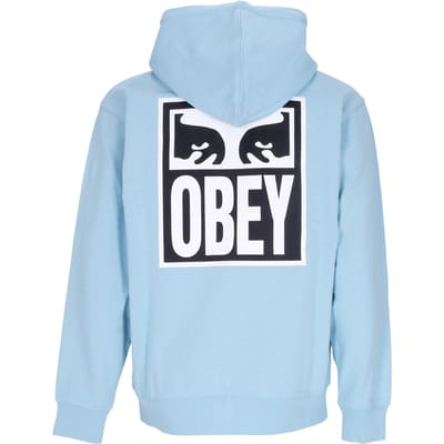 Lichtgewicht herenhoodie met rits, Eyes Icon 2, ritssluiting, premium French Terry, hemelsblauw