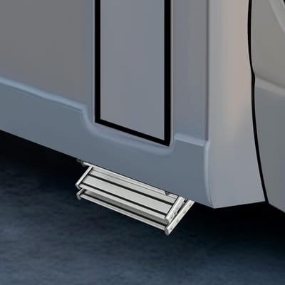 Dubbele Opstap Caravan - Camper Trede - Veilig Instappen - Antislip Rubber - 55 cm Breed - Zilver