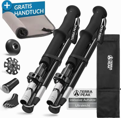 Opvouwbare en Verstelbare Trekkingstokken voor Dames en Heren - Lichtgewicht Aluminium Nordic Walking Stokken