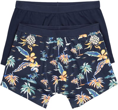 JP 1880 - Heren - midpants FLEXNAMIC® loungewear OEKO-TEX set van 2 onderbroek - Navy blauw - Maat L