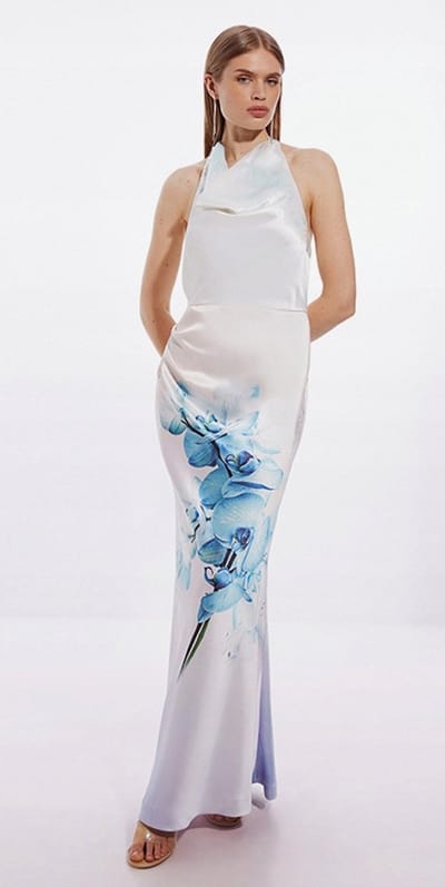 Karen Millen - Petite Maxi Cocktailjurk - Met Patroon - Maat 38