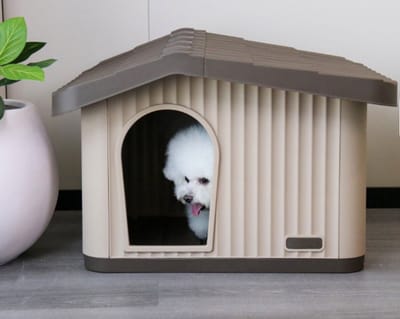 Kunststof Hondenhok - Hondenverblijf voor Middelgrote Hond Kat of grote Konijnen - 75 x 64 x 52 cm