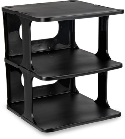 Plasticforte Schoenenrek verticaal - stapelbaar - zwart - kunststof - 26 x 25 x 30 cm - voor 3x paar schoenen - ruimtebesparend/opbergruimte