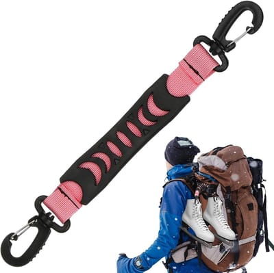 Draagriem voor schaatsen - Schoenlifter riem - Schaatsen vervoeren - Verstelbaar en duurzaam - 31 cm - Roze