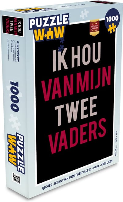 Puzzel Quotes - Ik hou van mijn twee vaders - Papa - Spreuken - Legpuzzel - Puzzel 1000 stukjes volwassenen - Vaderdag cadeautje - Cadeau voor vader en papa