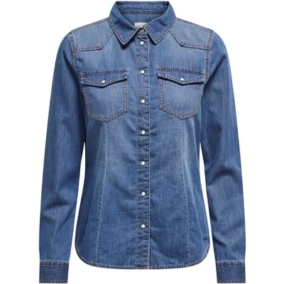Jeansblouse met borstzakken, model 'ALEXA'