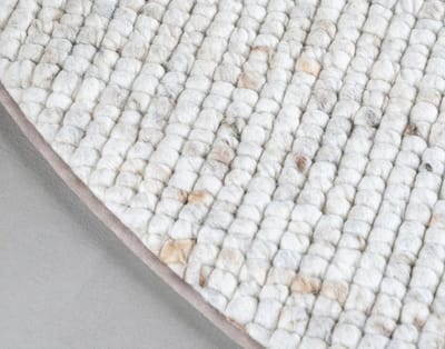 DÉJA Living Vloerkleed 200x240cm - Laagpolig Beige Wol - Bela
