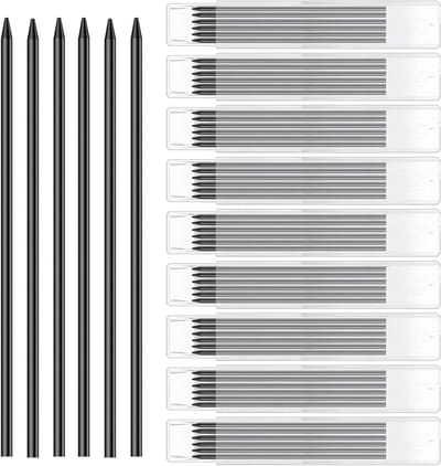 9 Stuks Houten Potlood Navullingen, 2.8mm Vervangingen voor Diepe Gaten, Perfect voor Timmerwerk en Bouwprojecten