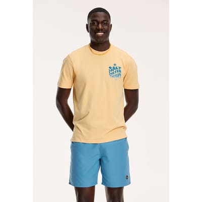Shiwi Salt Water T-shirt Cayman Peach Size: S | Printed T-Shirts Outlet | Heren | Geel