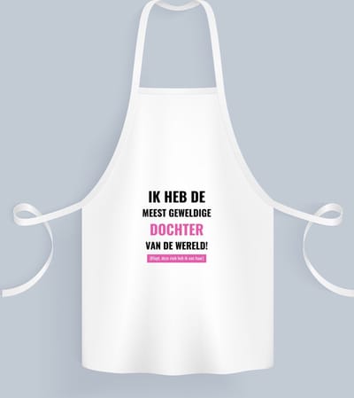 Akyol - ik heb de meest geweldige dochter van wereld (klopt, deze mok heb ik van haar) Keukenschort - Dochter - de meest geweldigste dochter - verjaardagscadeau - verjaardag - cadeau - cadeautje voor dochter - dochter artikelen - gift - 82 bij 71 cm