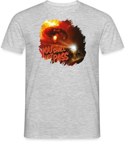The Lord Of The Rings Gandalf En De Balrog Citaat T-Shirt Heren