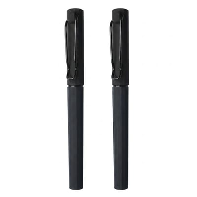 Zwarte balpennen set dames heren minimalistische pen met dop 0.7 mm schrijfpennen met clip slank design voor kantoor school 2 stuks