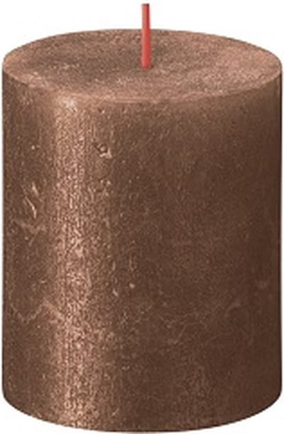 x4 Bolsius Shimmer rustiekkaars 80/68 Copper