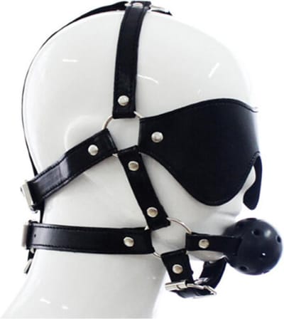 Fetish Masker Met Gagball Zwart - Leuk voor sex spelletjes - Voor koppels - SM - Bondage - Zwart - Fetish - Kant - Sex speeltjes - Erotiek - Sex toys - Voor vrouwen