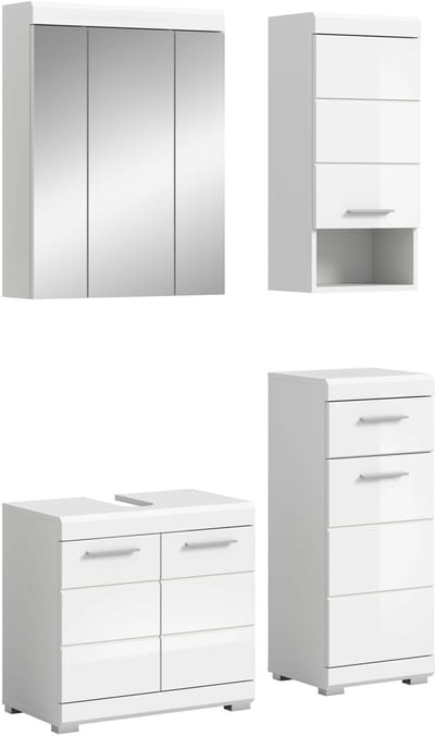 Scout badkamercombinatie wit hoogglans MDF TZ wit NB - 34x112x191cm