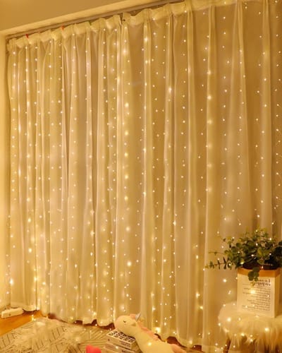 Warm Witte LED Gordijnverlichting met 200 LEDs - 2 m x 2 m - Sfeervolle Decoratie voor Kerst, Bruiloften en Feestjes binnenshuis