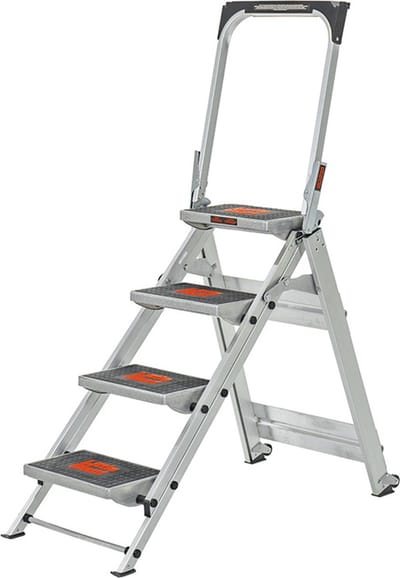 Little Giant veiligheidstrap 92 cm - 4 treden met beugel - belastbaar tot 150 kg - Little Giant werktrap - inklapbare trap