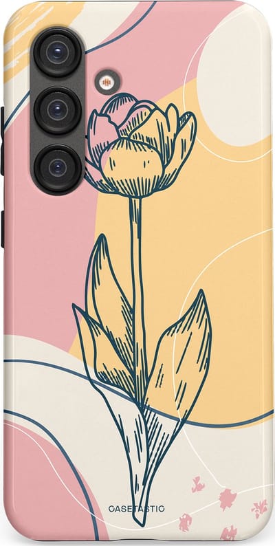 Casetastic Hoesje Geschikt voor Samsung S25 - Stijlvolle Beschermende Duo-layer Case - Zachte tulp