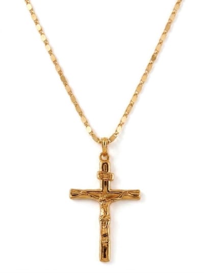 Goudkleurige Kruis Ketting – Een Tijdloos Symbool van Geloof en Elegantie - Unisex Sieraad