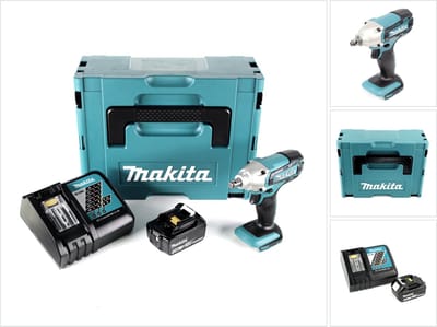 Makita DTW 190 RF1J 18V Li-Ion accu slagmoersleutel in Makpac - met 1x 3,0 Ah accu, 1x snellader