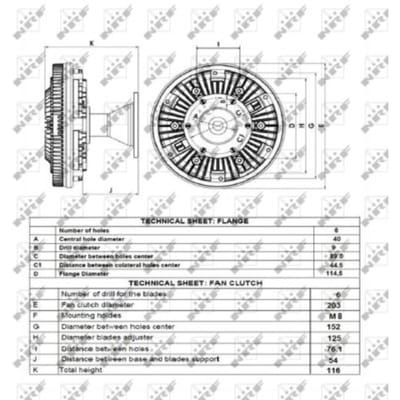 Koppeling, radiatorventilator NRF 49145
