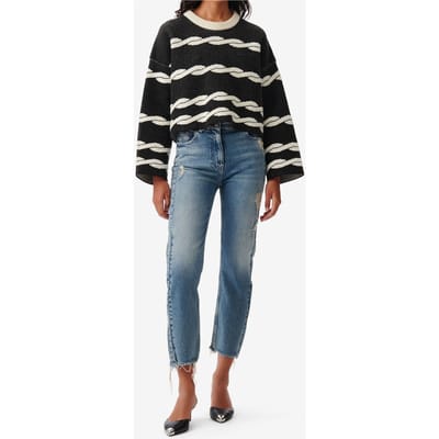 IRO Paris Albury Trouser Mid Blue Destroy Size: 25 | Straight Outlet | Dames | Blauw