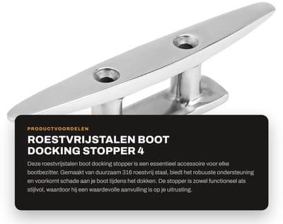 Dailygoods- Boot Docking Stopper 4 Inch - Roestvrij Staal 316 - Boot Dek Stok - Antislip - Corrosiebestendig - Hoogwaardige Kwaliteit - Dockingstation