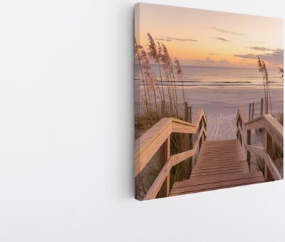 Saammp - Canvas Schilderij - Pad naar de Zee - Strand - 20x20 - Foto op canvas - Wanddecoratie - muurdecoratie Woonkamer - Slaapkamer decoratie - Canvas Print