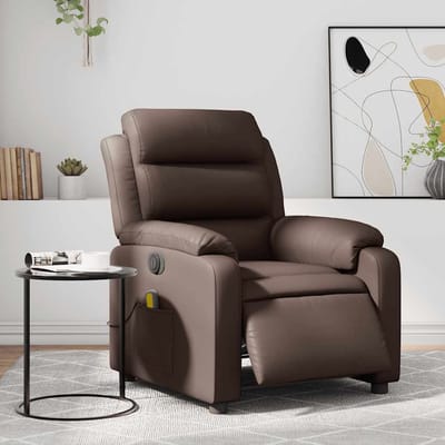 vidaXL - Massagestoel - verstelbaar - elektrisch - kunstleer - bruin