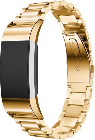 KELERINO. Metalen bandje geschikt voor Fitbit Charge 2 - Schakel - Goud