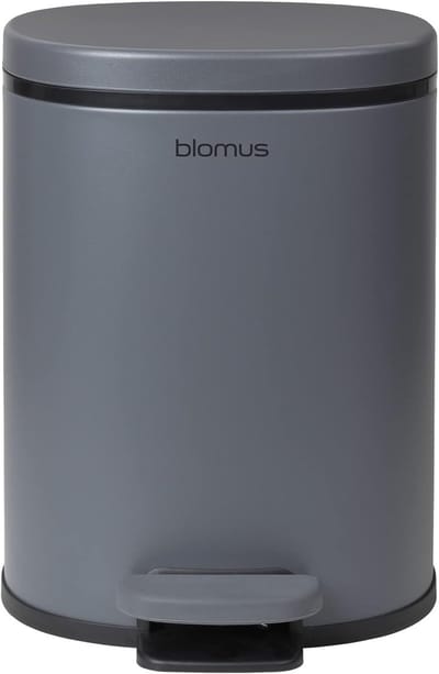 Pedaalemmer van gepoedercoat staal met magneet - 5 liter inhoud, Smart-Close-systeem en uitneembare emmer - Badkameraccessoire
