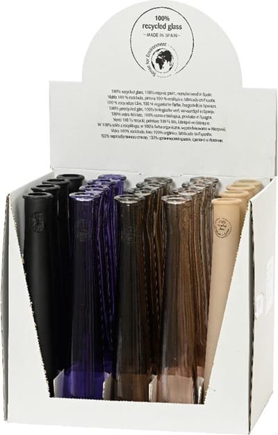 Vaas recycled glas h32cm 5 assorti