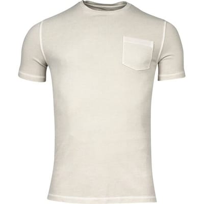 Thomas Maine T-Shirt Crew Neck Piqué Pigment Dyed Enzyme Washed Beige / male