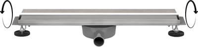 Saqu Twist douchegoot inzetbaar met tegel of meegeleverd rooster 60 cm rvs